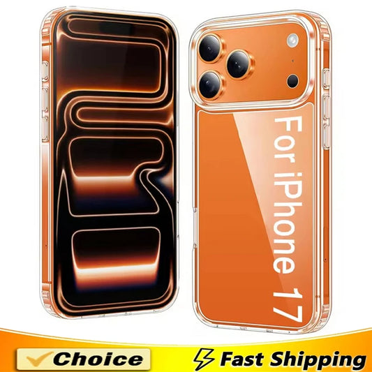 Clear Phone Case For iPhone 17 15 14 11 12 13 16 Pro Max Soft TPU Ultra-thin Back Cover Case For iPhone Air XR X XS 16 15 Plus