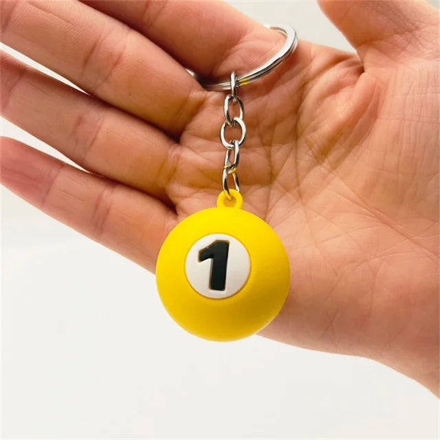 PVC Billiard Keychain Fashion Cute Cartoon Colorful Bag Key Chain Keyring Ornament Bag Purse Charm Accessories Easter Gifts