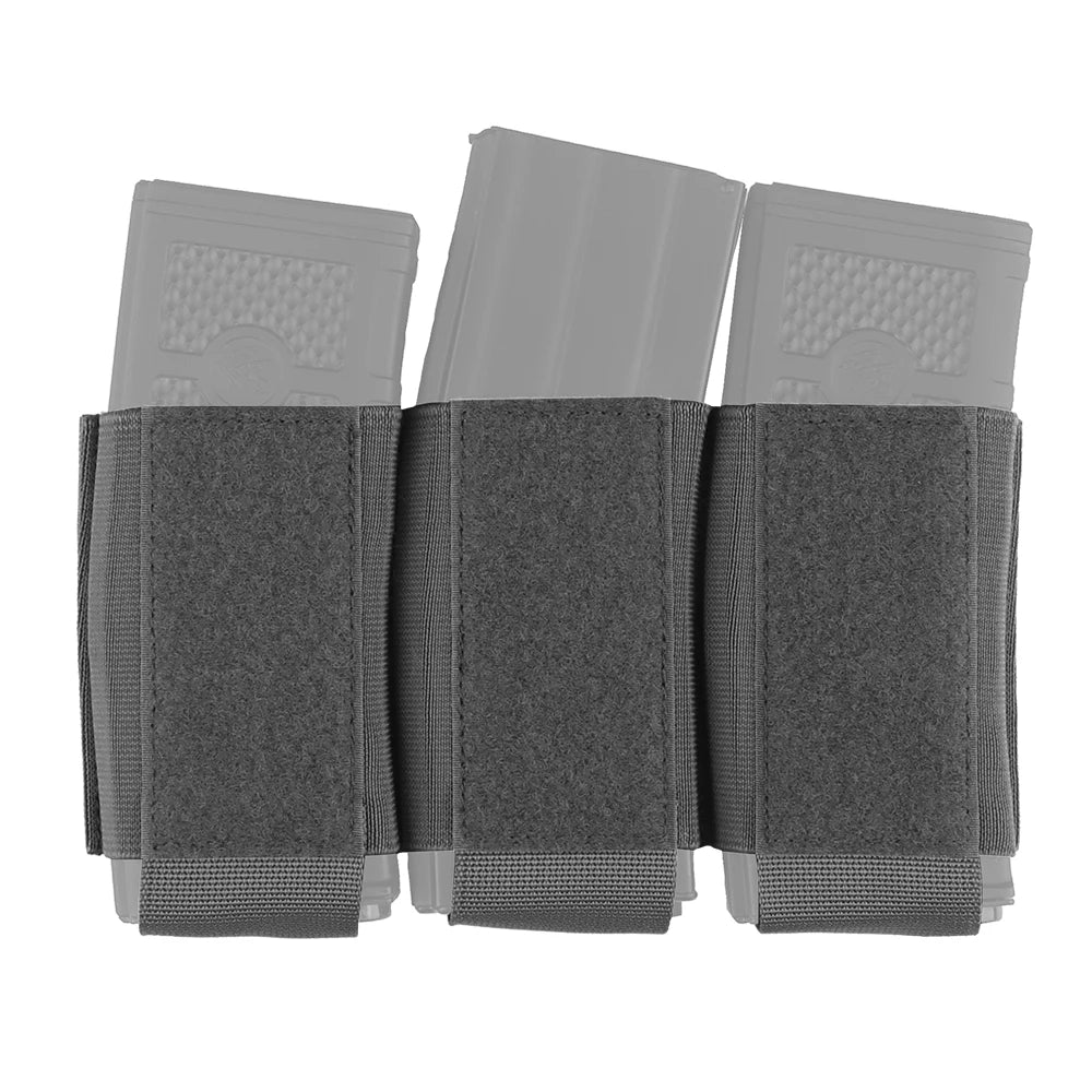 Tactical triple magazine pouch, shooting vest insertable magazine bag, 5.56 7.62 M4 M16 AK rifle mag pouch and magazine holder
