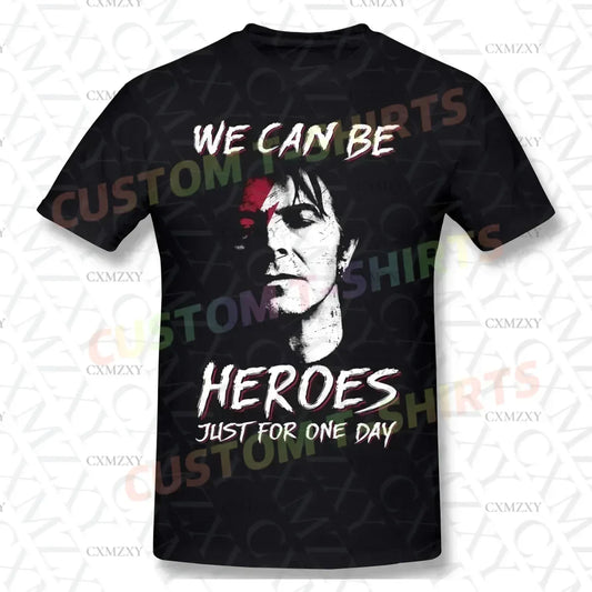 2025 We Can Be Heroes David. Shirt Bowies Smoking Gift For Fans And Lovers Vintage Gift Men's Basic Short Sleeve T-Shirt Vintage