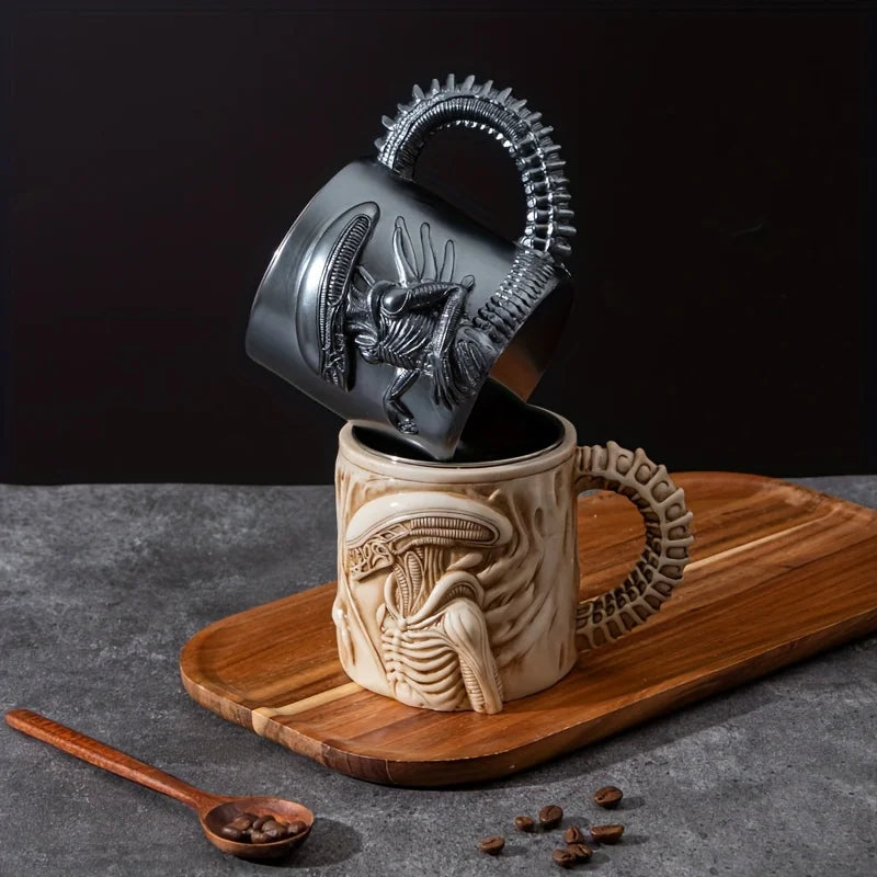 New Xenomorph Mug 3D Flat Heat Transfer Alien Coffee Cup for Home And Office Funny Mugs