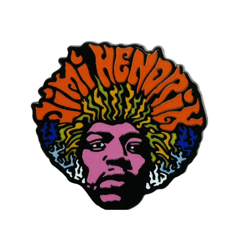 Rock Singer Jimi Hendrix Badge Great Electric Guitarist Lapel Pin Hip Hop Punk Jewelry Fan Collection
