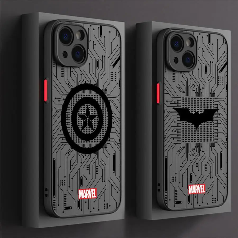 Marvel Hero Logo Phone Case for iPhone 16 11 Pro 13 Mini 7 8 Plus XS Max SE XR 14 Pro 15ProMax 12 Luxury Matte Cover