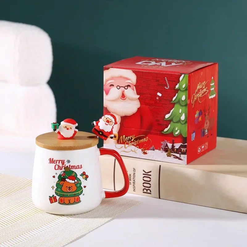 Mug Gift Box Ceramic Mug  Christmas Gift Ceramic Mug with Lid with Spoon Set Cup Cup Coffee Cup Christmas