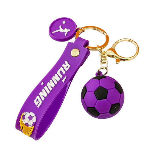 1 piece cartoon football keychain made of PVC material cute sports meeting commemorative gift car backpack pendant wholesale