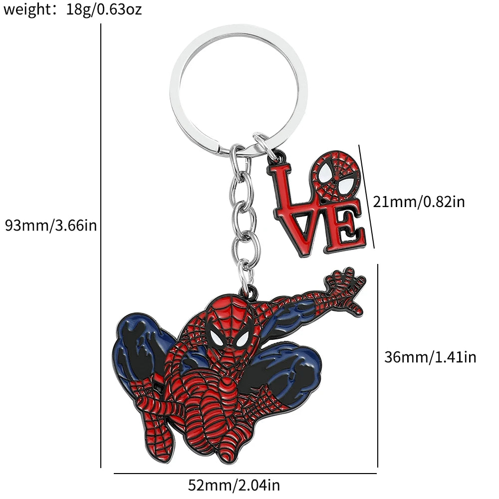 Marvel Superhero Metal Keychain for Bag, Avengers Pendant, Thor Hammer, Deadpool, Spiderman, Iron Man, Captain America Keyrings