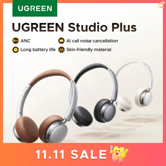 UGREEN ANC Wireless Headphones, Active Noise Cancelling, Premium On-Ear Bluetooth Headset, Customizable Sound,Cloud Foam Comfort