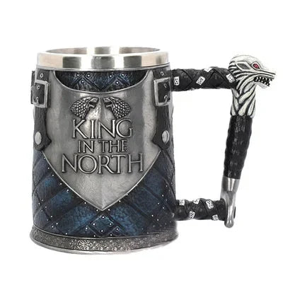 Viking Mug Vintage Coffee Cup Stainless Steel Resin Beer  A Song of Ice and Fire Wine Set 3D Gothic Goblet Whiskey Glass