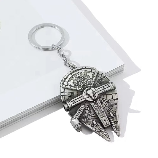 Movie Star Wars Spaceship Keychain Millennium Falcon Metal Pendant Keyring Fans Commemorate Key Chains