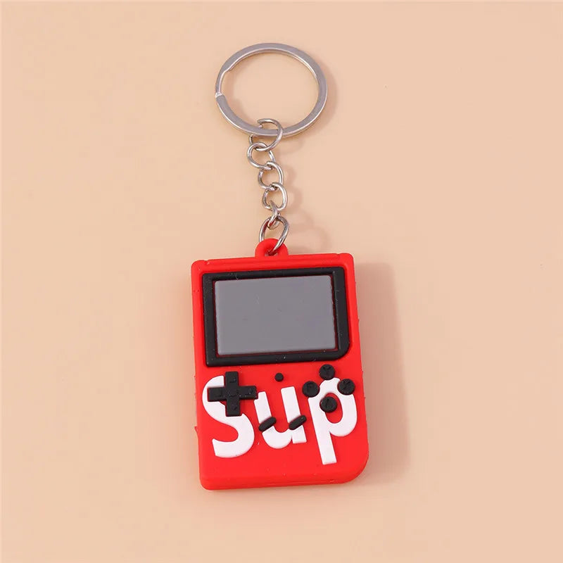 1pc PVC Individual Game Machine Keychain Mini Cartoon Game Console Gamepad Keychains for Boy Bag Pendant Car Key Birthday Gifts