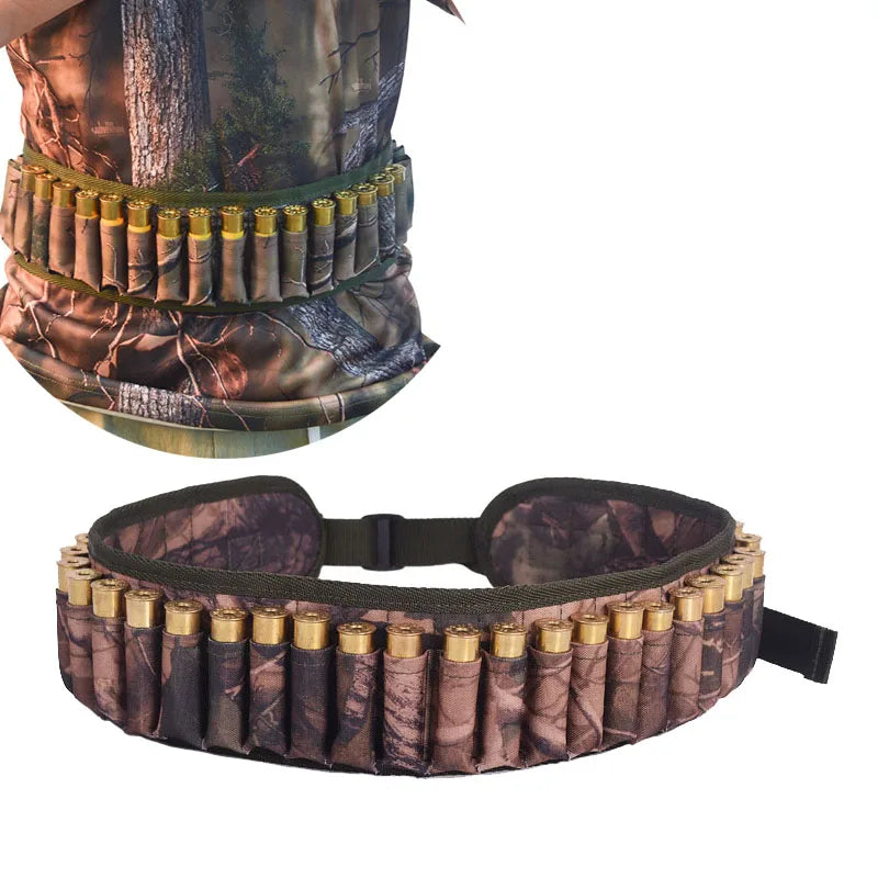 Tactical 30 Rounds 12/20 Gauge Ammo Holder Pouch Belt Shot Gun Shell Bandolier Waist Bullet Cartridges Holster for Hunting
