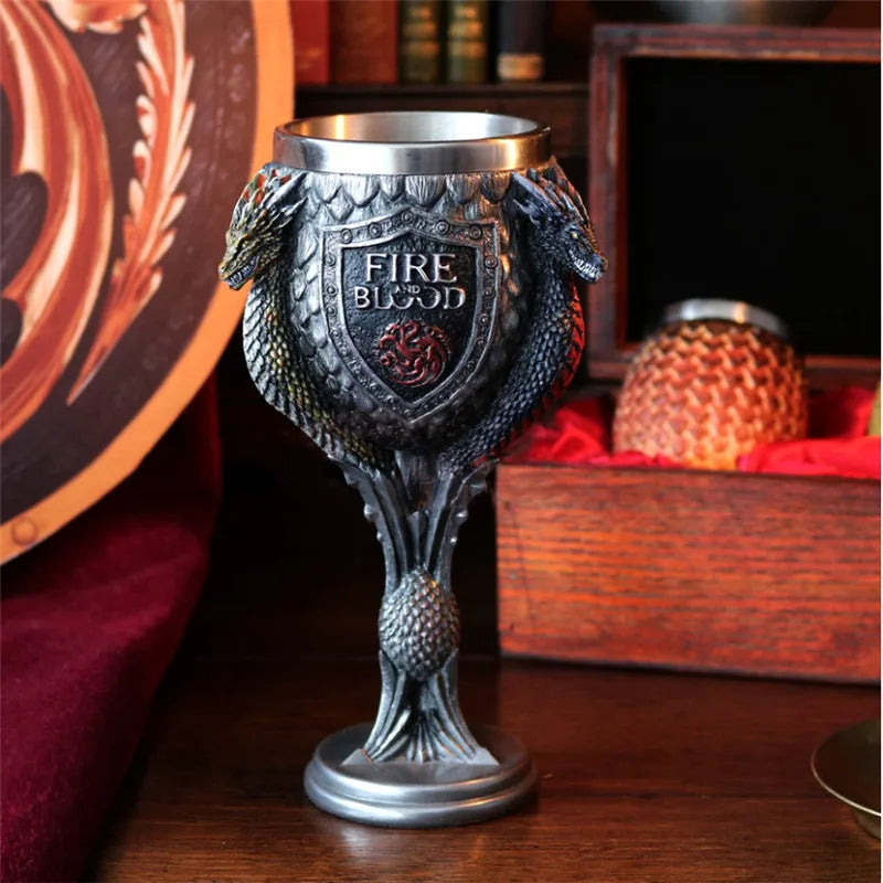 Viking Mug Vintage Coffee Cup Stainless Steel Resin Beer  A Song of Ice and Fire Wine Set 3D Gothic Goblet Whiskey Glass