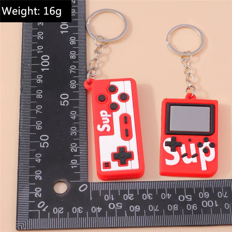1pc PVC Individual Game Machine Keychain Mini Cartoon Game Console Gamepad Keychains for Boy Bag Pendant Car Key Birthday Gifts