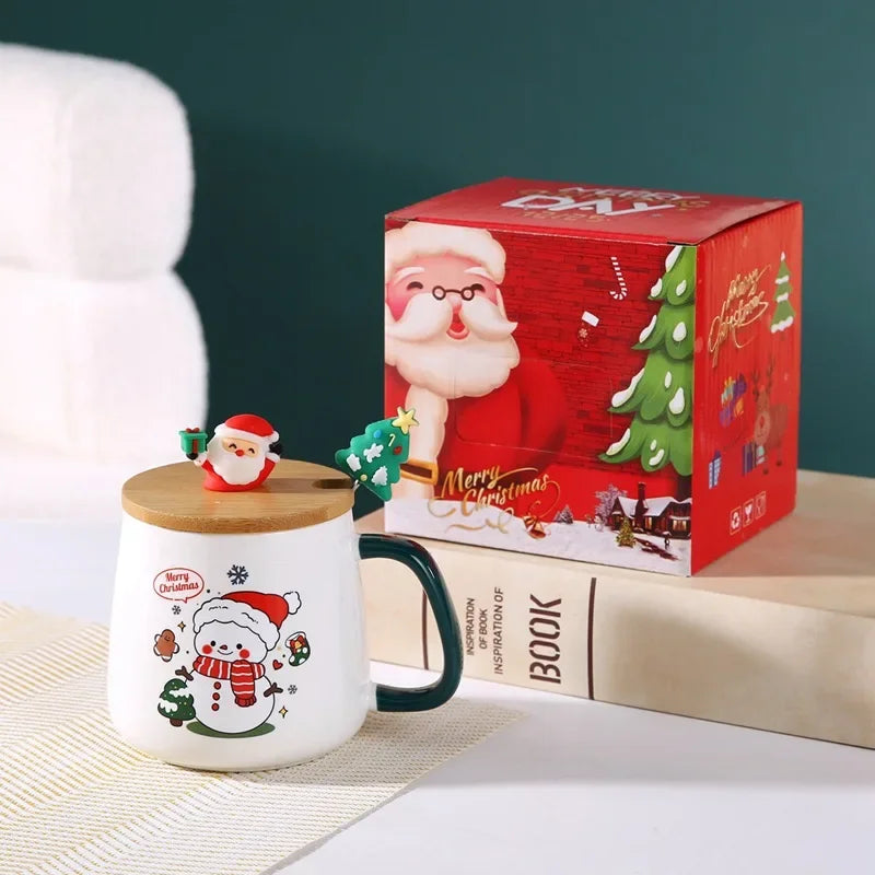Mug Gift Box Ceramic Mug  Christmas Gift Ceramic Mug with Lid with Spoon Set Cup Cup Coffee Cup Christmas