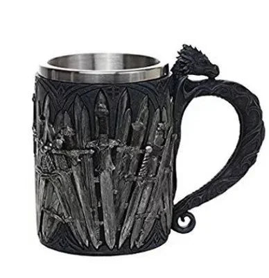 Viking Mug Vintage Coffee Cup Stainless Steel Resin Beer  A Song of Ice and Fire Wine Set 3D Gothic Goblet Whiskey Glass