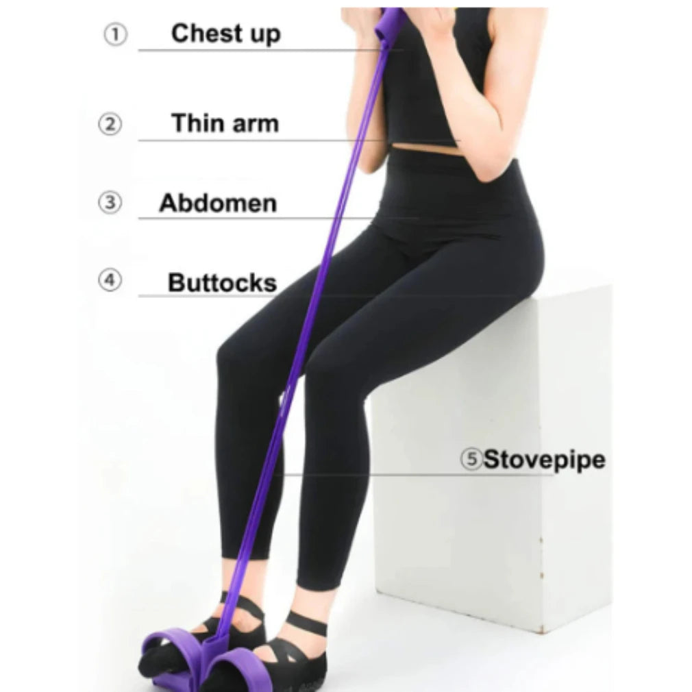 Fitness Gum 4 Tube Resistance Bands Latex Pedal Exerciser Sit-up Pull Rope Expander Elastic Bands Yoga equipment Pilates Workout