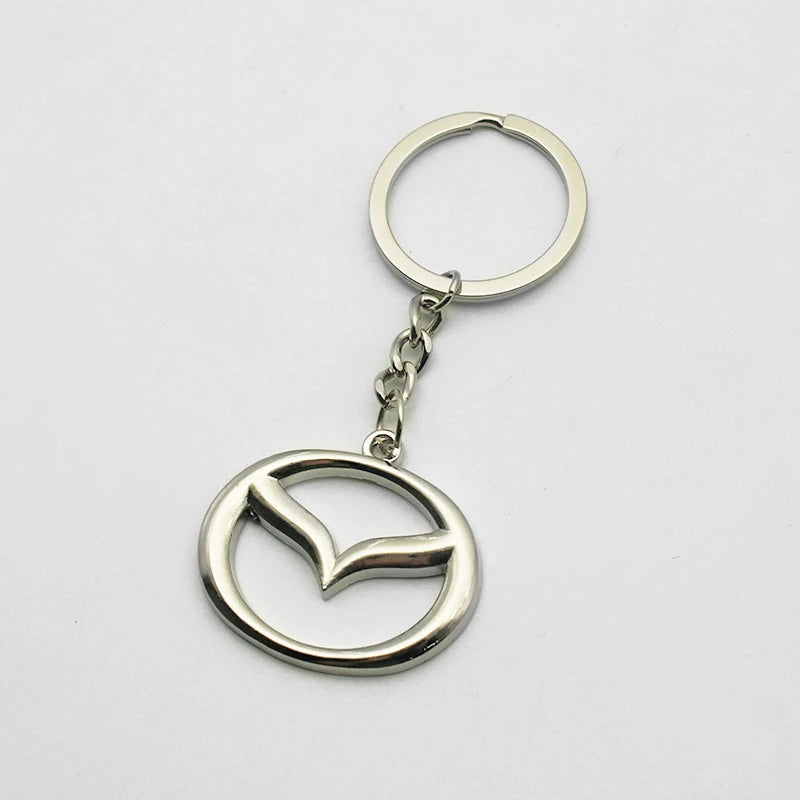 Key Chain 3D Metal+Leather Car Emblem Keyring For Mazda 3 2 6 Atenza Axela Demio CX3 CX4 CX5 CX6 MP MS RX8 CX30 MX3 MX5 BK
