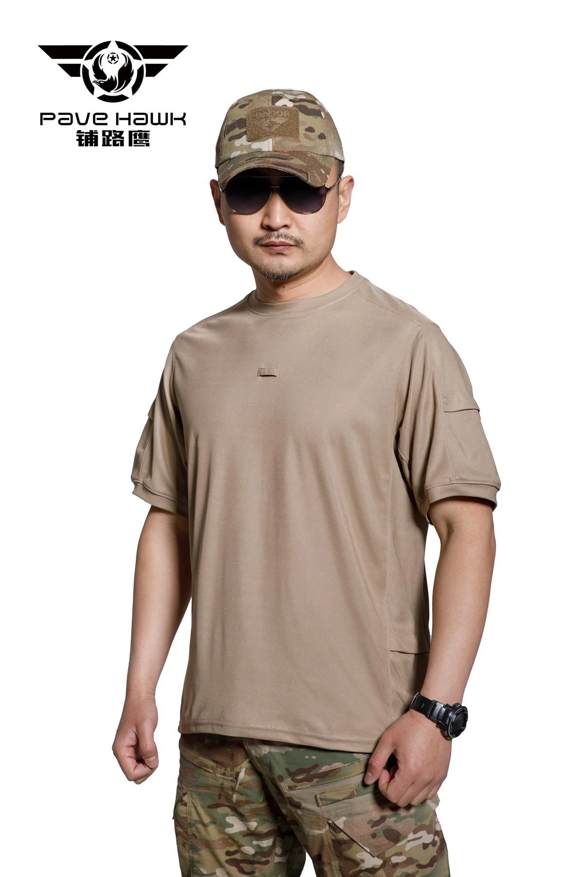 Men's Army Tactical T-shirt Military Training Quick-drying Breathable Short Sleeves Summer Beach Sun Protection Casual T-shirt