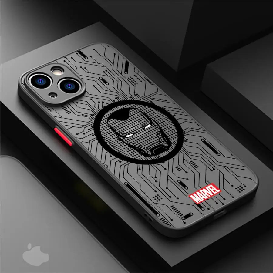 Marvel Hero Logo Phone Case for iPhone 16 11 Pro 13 Mini 7 8 Plus XS Max SE XR 14 Pro 15ProMax 12 Luxury Matte Cover