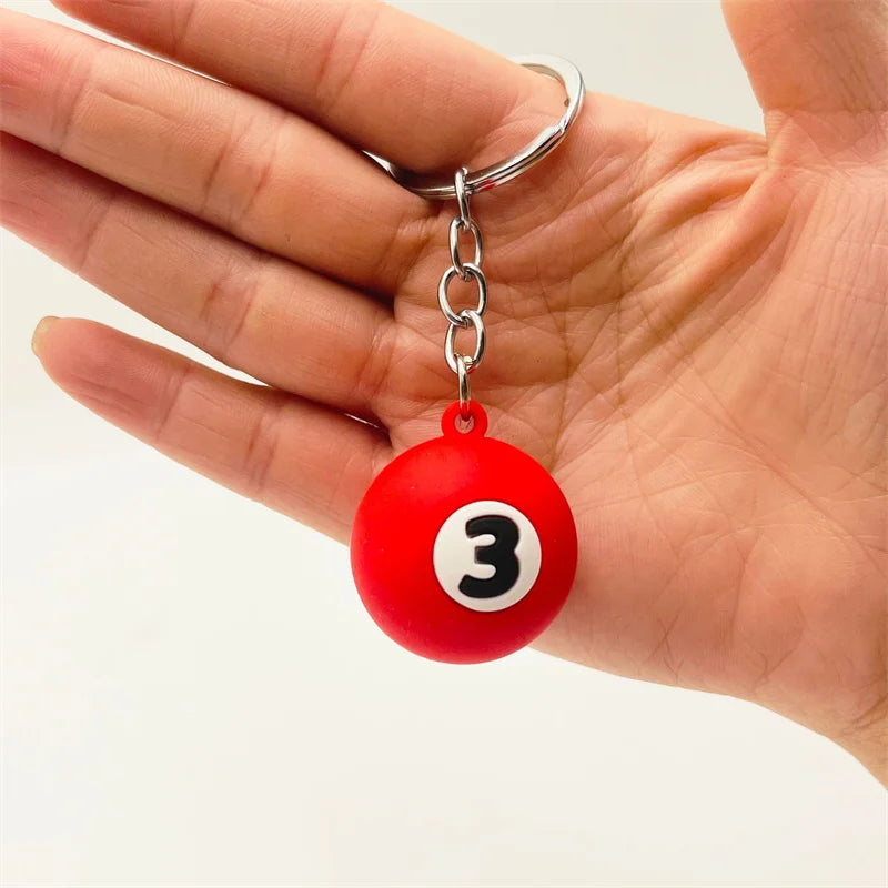 PVC Billiard Keychain Fashion Cute Cartoon Colorful Bag Key Chain Keyring Ornament Bag Purse Charm Accessories Easter Gifts