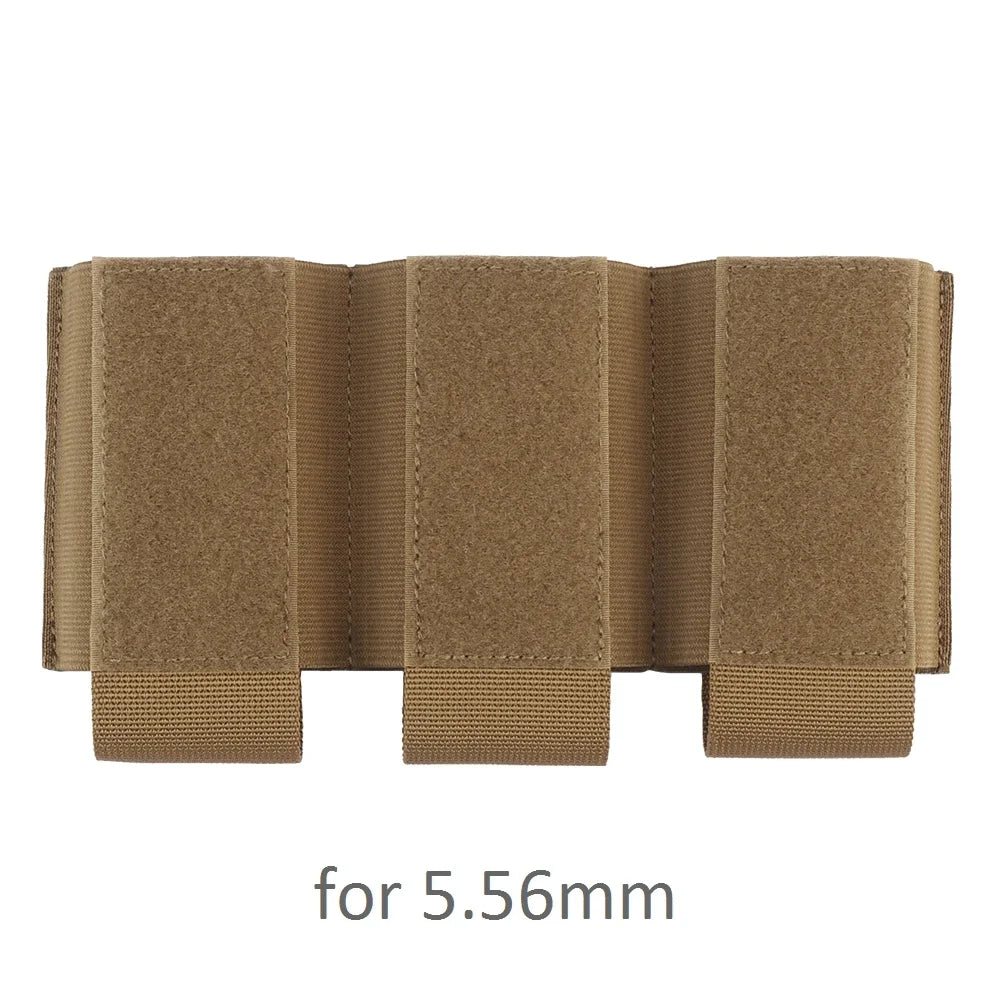 Tactical triple magazine pouch, shooting vest insertable magazine bag, 5.56 7.62 M4 M16 AK rifle mag pouch and magazine holder