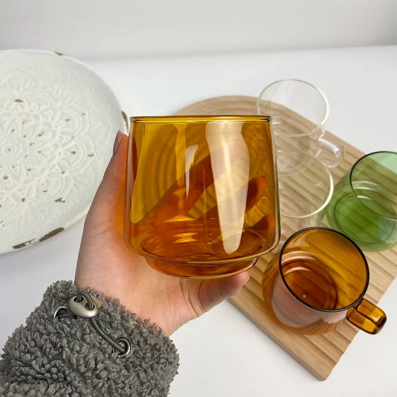 YOMDID Colorful Coffee Mug High Borosilicate Glass Coffee Cup Tea Juice Milk Water Mug Durable caneca tazas Heat Resistant