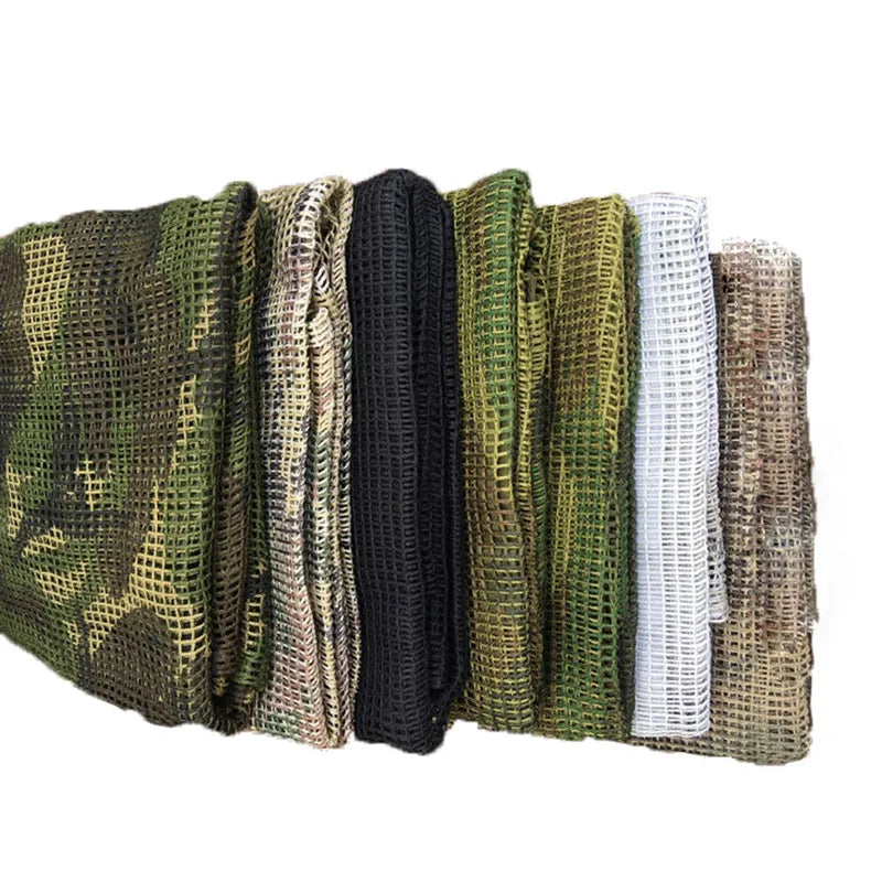 Tactical Mesh Breathbale Scarf Sniper Face Veil Camo Airsoft Hunting Cycling Hiking Neckerchief Mask Camouflage Outdoor Scarf