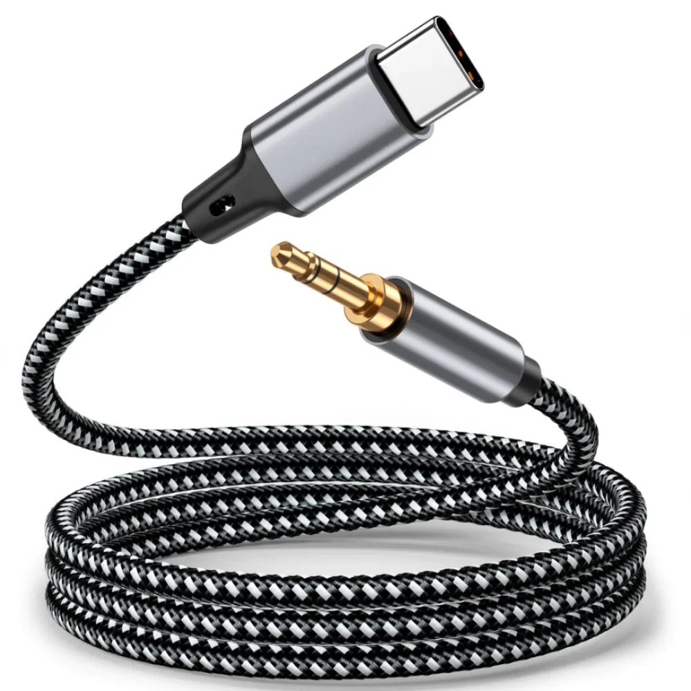 1m 1.5m 2m USB Type C To 3.5Mm Jack AUX Cable DAC USB-C Audio Adapter for Phone Headphones Car HIFI Stereo Sound Audio Connector