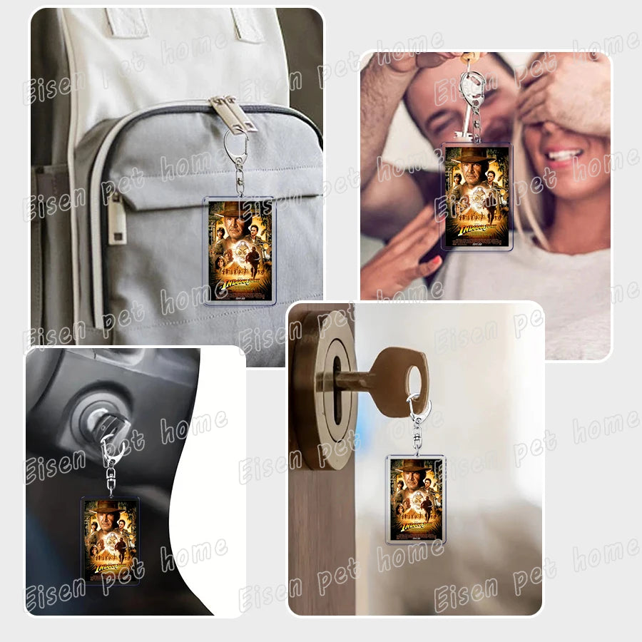 Popular Classic Movies Keychains for Accessories Bag Jaws Fight Club Avatar Films Pendant Key Chains Keyrings Jewelry Fans Gifts