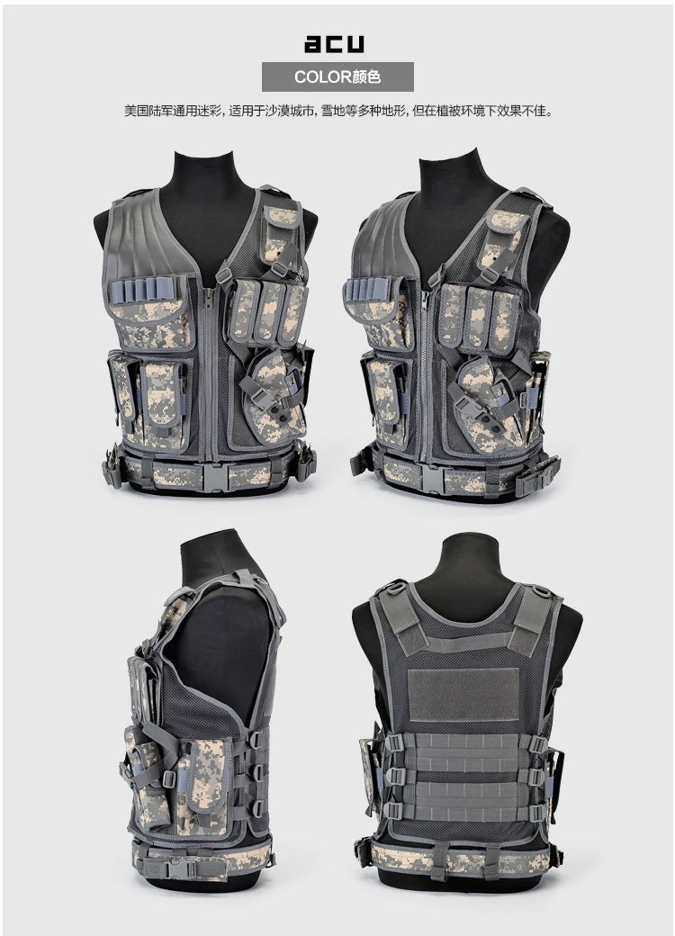 Multifunctional Military Tactical Vest Anti Puncture Clothing Mesh Breathable Summer CS Tops Outdoor Protective Clothing