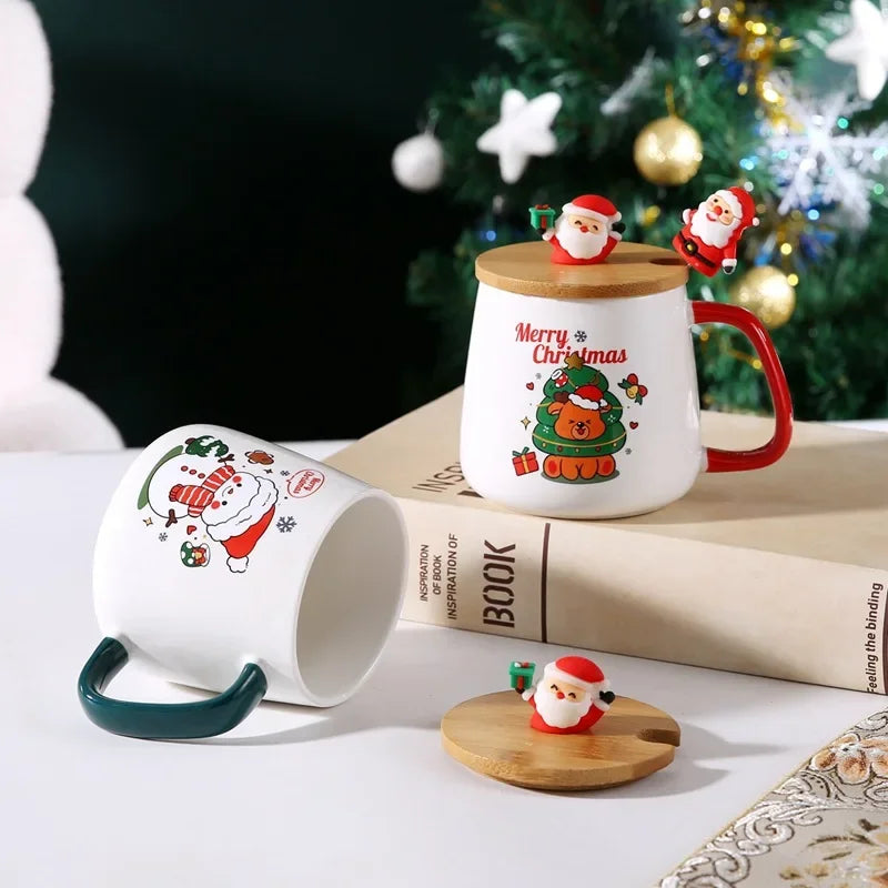 Mug Gift Box Ceramic Mug  Christmas Gift Ceramic Mug with Lid with Spoon Set Cup Cup Coffee Cup Christmas
