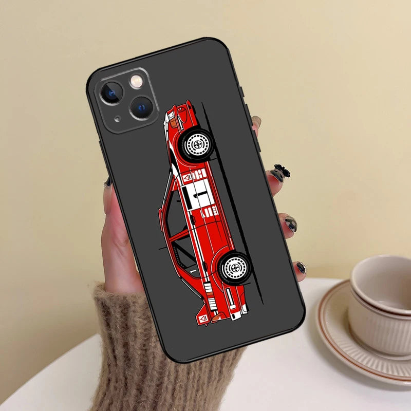 T16 Rally Car Phone Case For iPhone 11 15 12 13 14 16 Pro Max 7 8 Plus X XR XS Mas Shell Cover