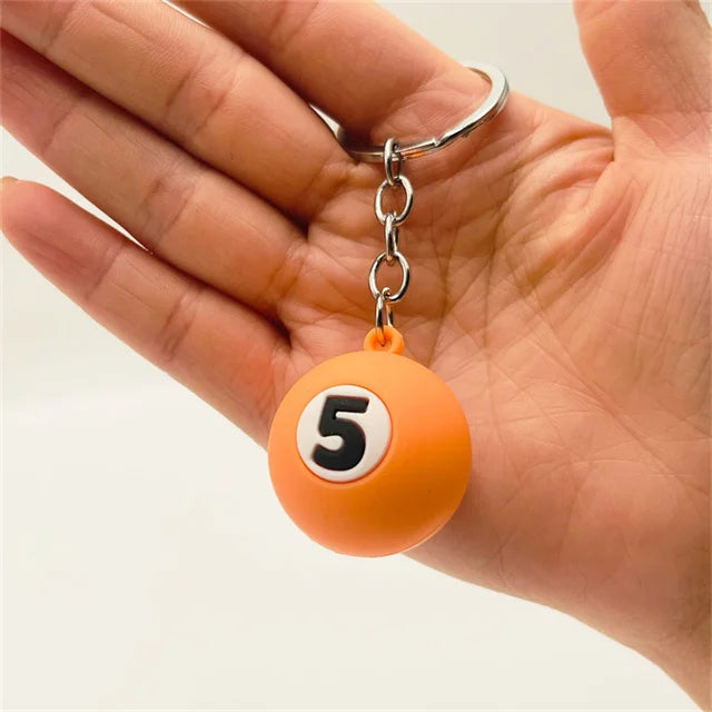 PVC Billiard Keychain Fashion Cute Cartoon Colorful Bag Key Chain Keyring Ornament Bag Purse Charm Accessories Easter Gifts