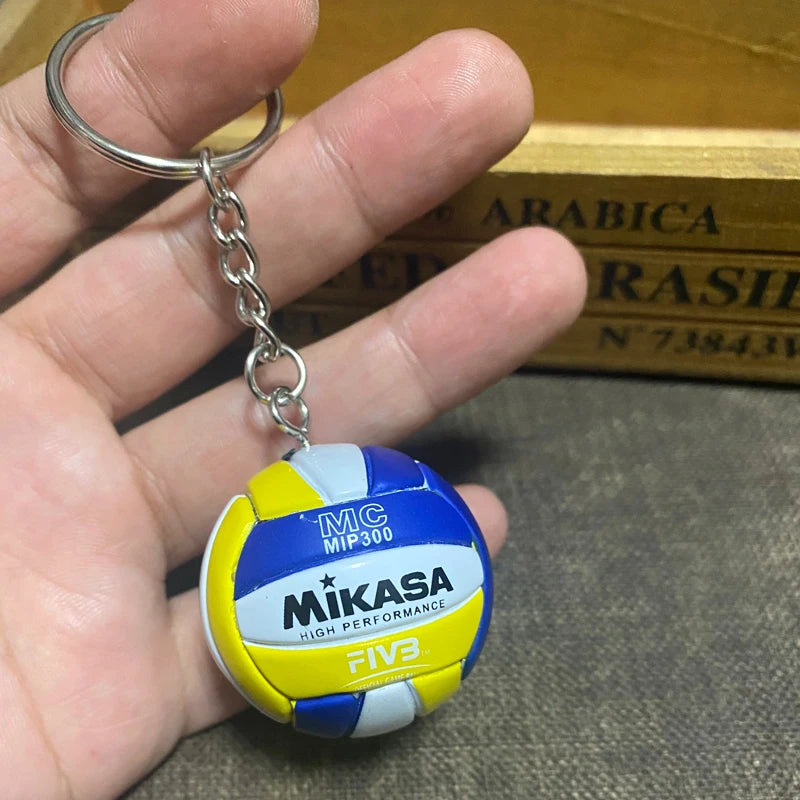 PVC Volleyball Keychain ball toy Sport Key Chain Gift Car Ball Key Holder Ring For Players Men Women Keyring Birthday Gift