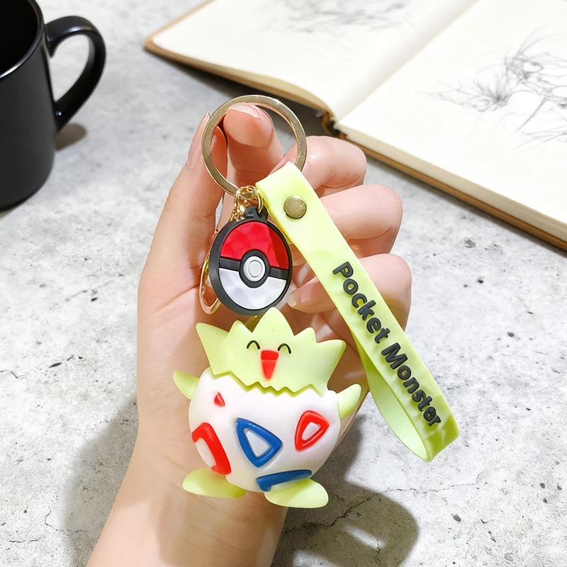 New Pokemon Pikachu Keychain Anime* Cartoon Key Chain Charmander Psyduck* Fashion Keyring Pendant Accessories Toys Kids Gifts*