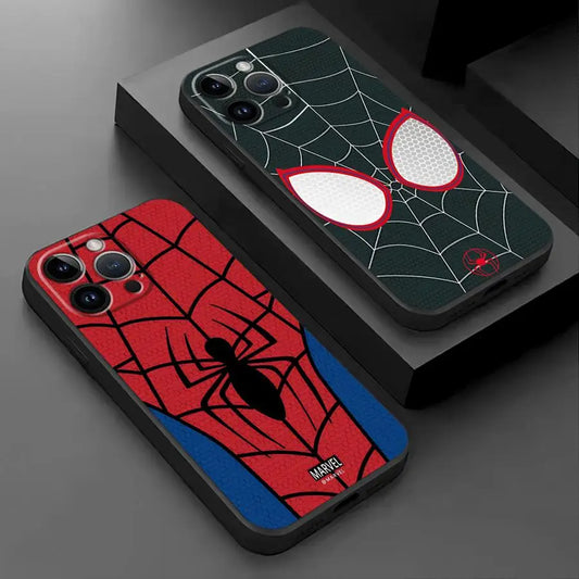 Marvel Spiderman Phone Case for iPhone 14 Pro 11 Pro 15 ProMax XS Max 7 8 Plus 13 Mini 12 16 SE XR Black Soft Cover