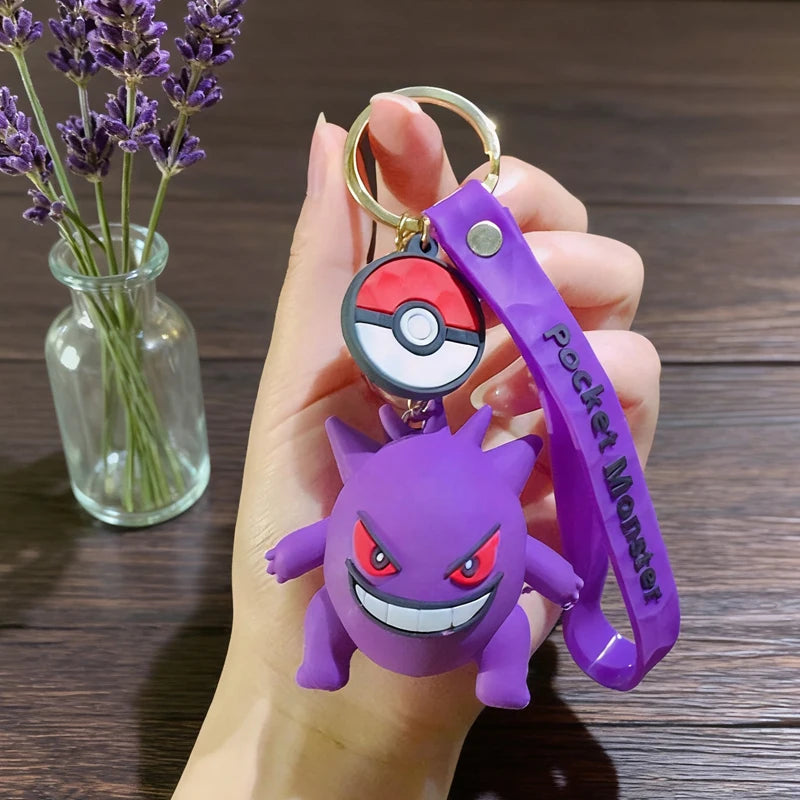 New Pokemon Pikachu Keychain Anime* Cartoon Key Chain Charmander Psyduck* Fashion Keyring Pendant Accessories Toys Kids Gifts*