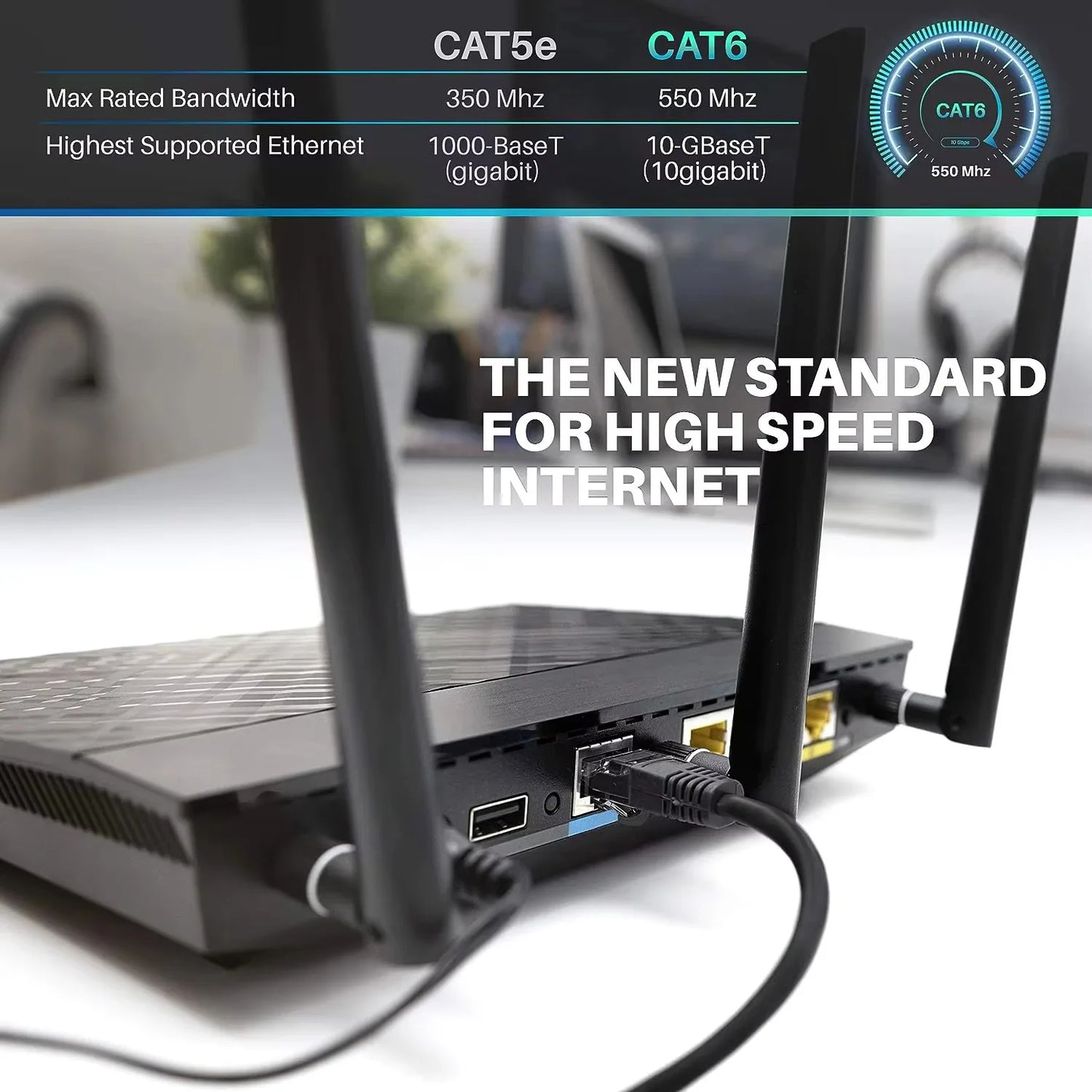 UGREEN Cable Cat6 Gigabit High Speed 1000Mbps Internet Cable RJ45 Shielded Network LAN Cord for PC PS5 PS4 PS3 Xbox