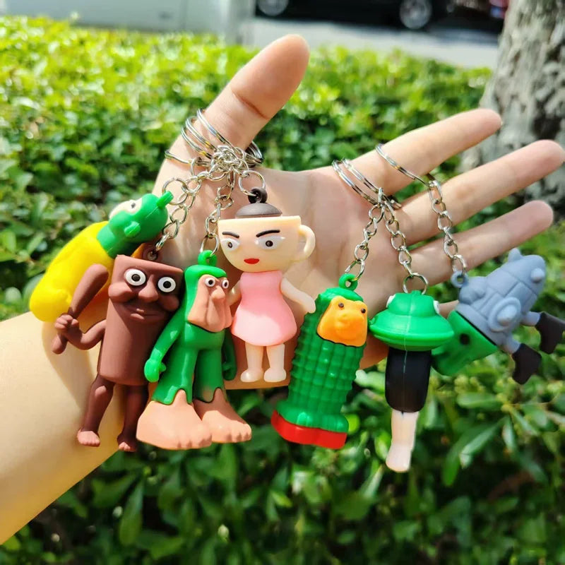Tungtung Sahur Brainrot Figurine Keychains Shark Tralalero Tralala Plush Keychain Ballerina Cappuccino Brr Patapim Keyrings Deco