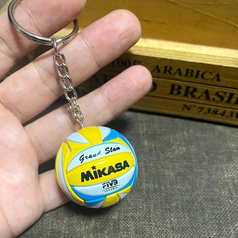 PVC Volleyball Keychain ball toy Sport Key Chain Gift Car Ball Key Holder Ring For Players Men Women Keyring Birthday Gift