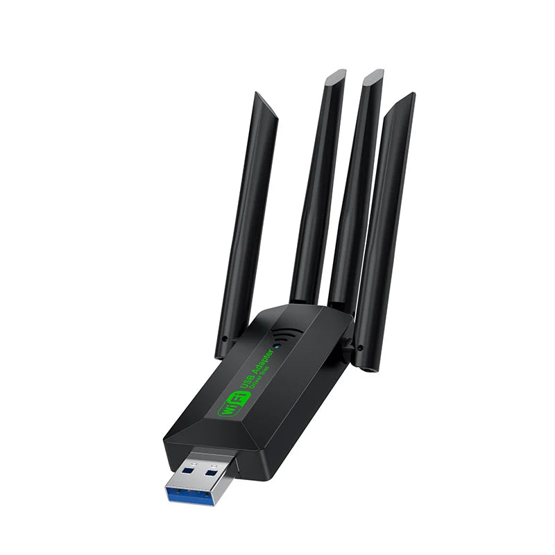 1200Mbps WiFi USB Adapter Dual Band 2.4G+5Ghz Wi-Fi Dongle 4 Antenna 802.11AC USB3.0 High-Speed Wireless Card Receiver PC/Laptop