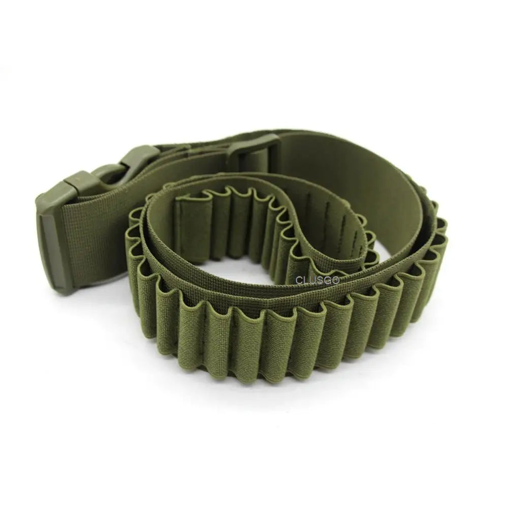 Tactical 50-Rounds Rifle Bullet Cartridge Bandolier Ammo Belt Sling with 2-Round Bullet Holder Patch for 308 Cal. 30-30 30-06