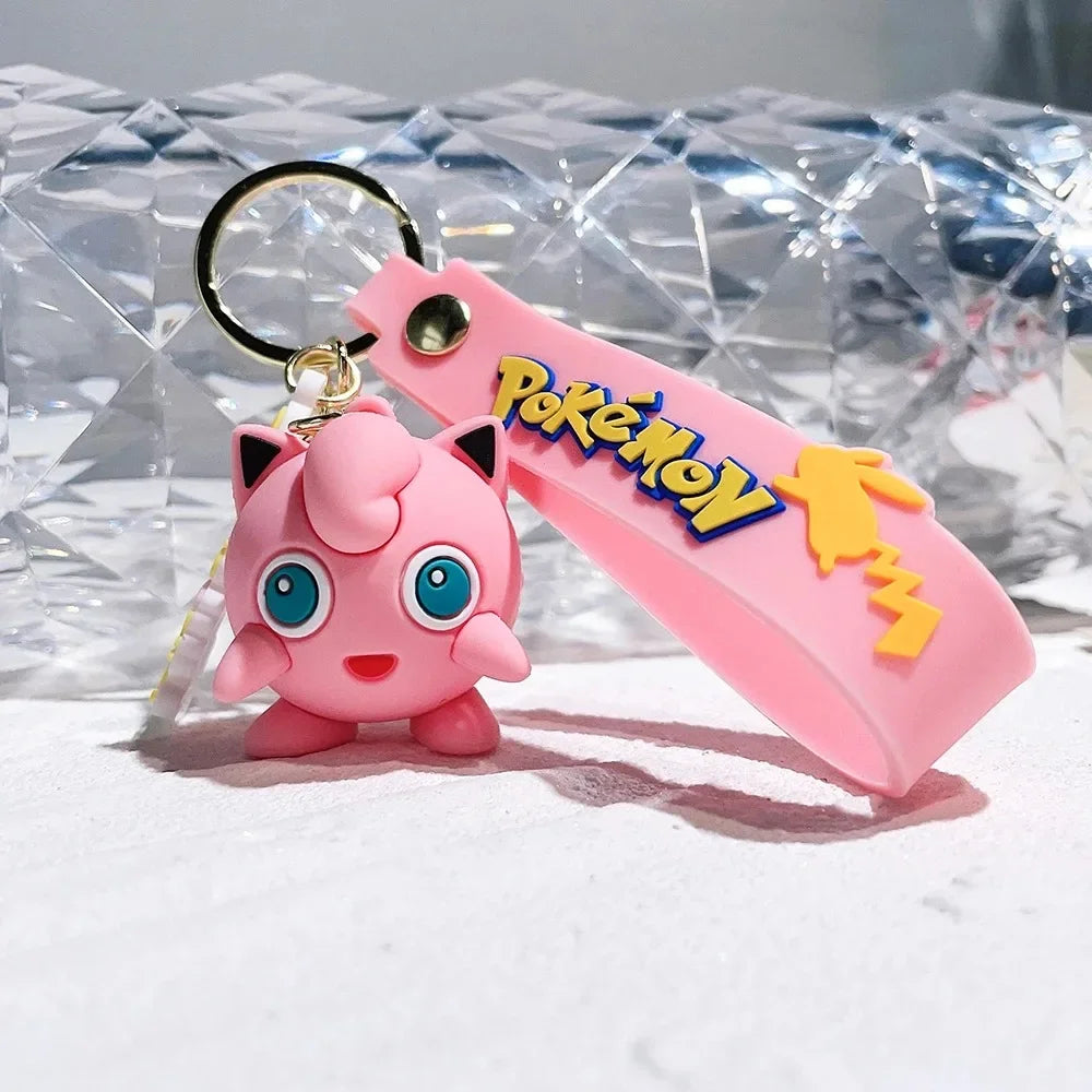 New Pokemon Pikachu Keychain Anime* Cartoon Key Chain Charmander Psyduck* Fashion Keyring Pendant Accessories Toys Kids Gifts*