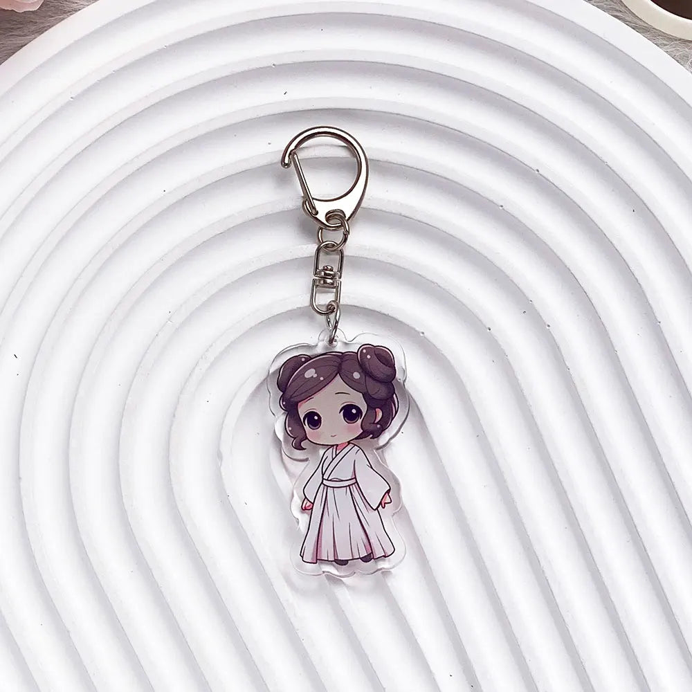 Star Wars Acrylic Keychain Luke/Anakin/Yoda Jedi Charm with Lightsaber Design, Sci-Fi Movie Collectible Keyring Gift For Friends