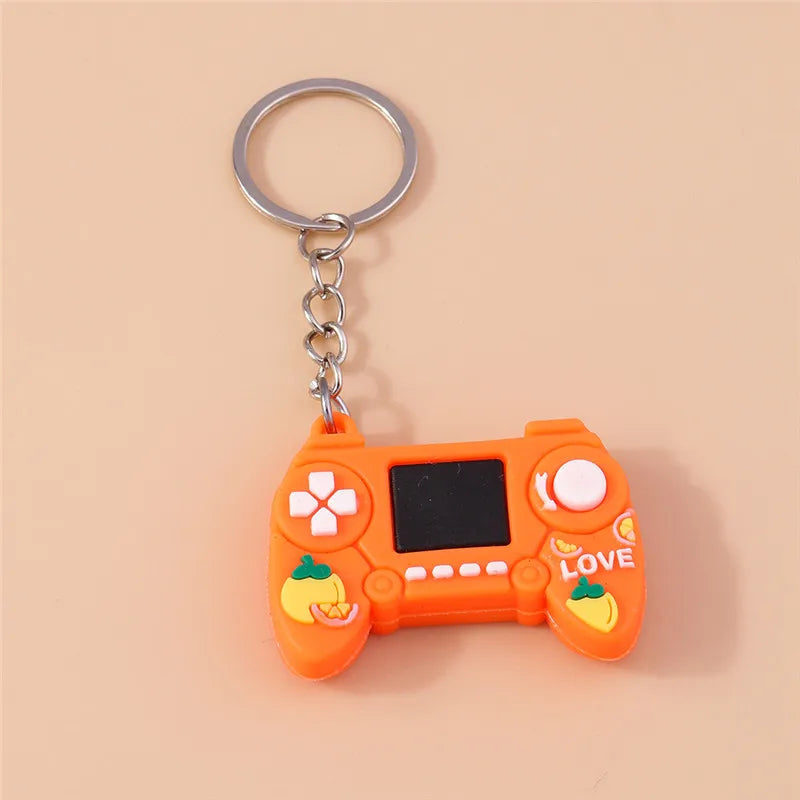 1pc PVC Individual Game Machine Keychain Mini Cartoon Game Console Gamepad Keychains for Boy Bag Pendant Car Key Birthday Gifts