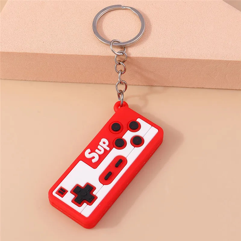 1pc PVC Individual Game Machine Keychain Mini Cartoon Game Console Gamepad Keychains for Boy Bag Pendant Car Key Birthday Gifts