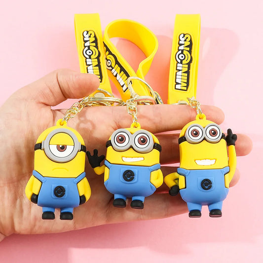1/6PCS Creative, funny, smiling, Minion cartoon, anime doll, keychain, backpack, pendant chain, gift