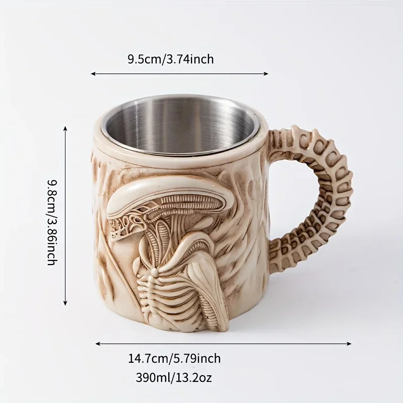 New Xenomorph Mug 3D Flat Heat Transfer Alien Coffee Cup for Home And Office Funny Mugs
