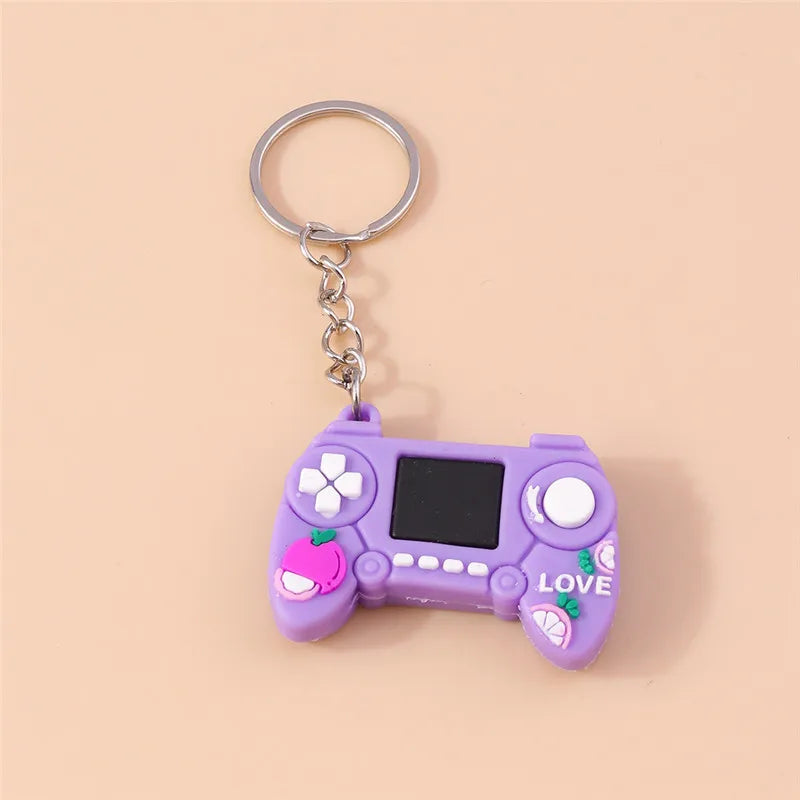 1pc PVC Individual Game Machine Keychain Mini Cartoon Game Console Gamepad Keychains for Boy Bag Pendant Car Key Birthday Gifts