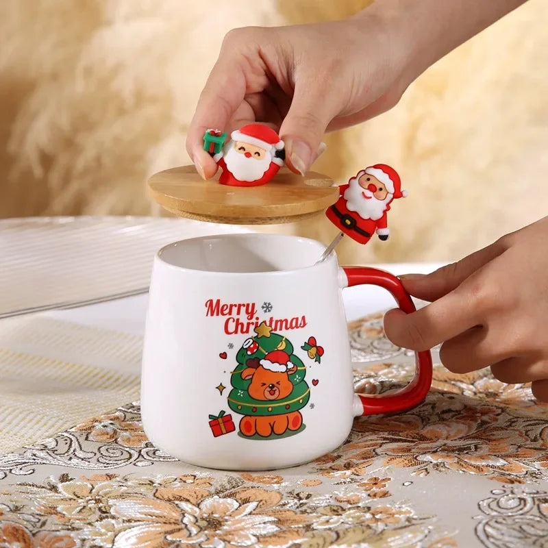 Mug Gift Box Ceramic Mug  Christmas Gift Ceramic Mug with Lid with Spoon Set Cup Cup Coffee Cup Christmas